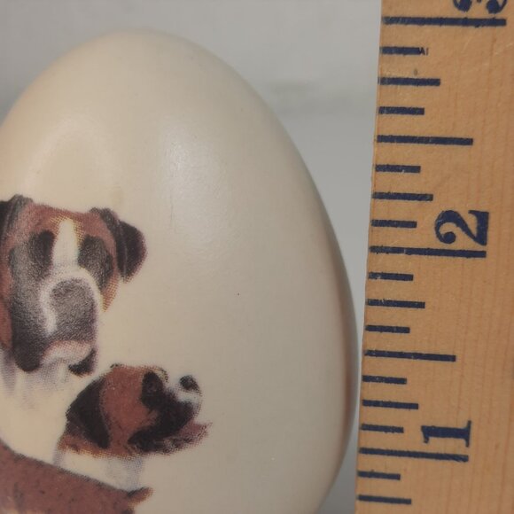 Painted Boxer Dog 3" Ceramic Egg Collectible "Eggzakly" Selah, WA USA MADE - Picture 3 of 4